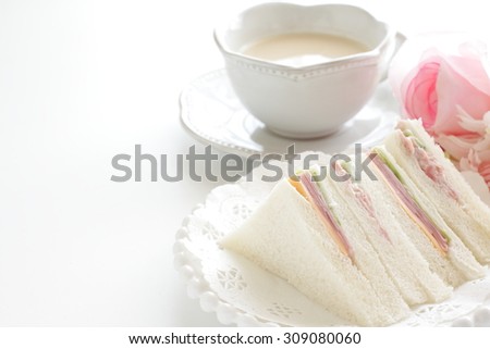 ham and cheese sandwich and english tea