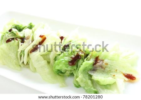 Chinese cuisine, boiled lettuce with oyster sauce