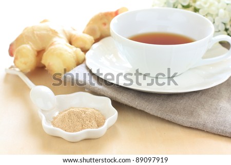 Chinese Medical, Ginger herbal tea in powder