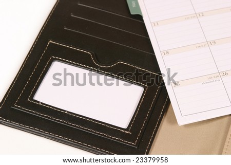 Day planner with blank card
