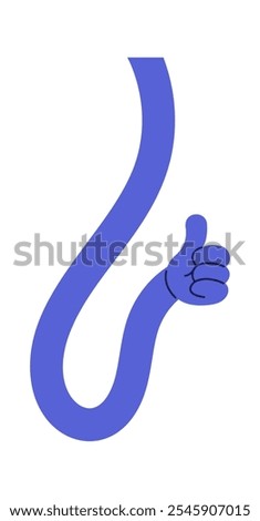 Thumbsup funky long hand gesture