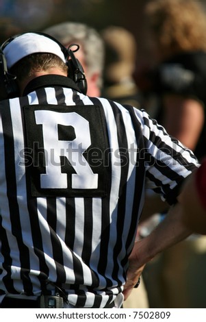 Football referee during a college football game
