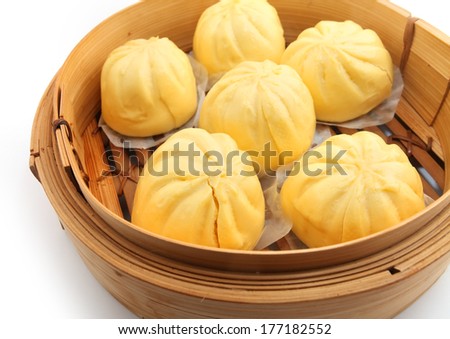 Chinese Steamed Buns isolated on white
