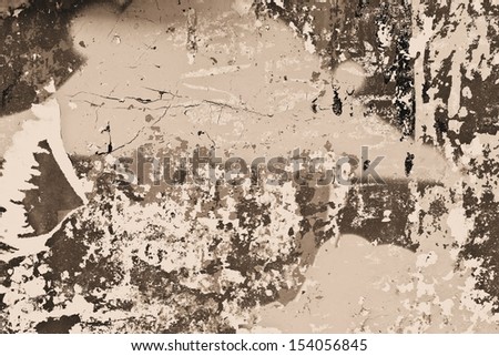 Torn street posters / Grunge background / Abstract / Painting / Art / Peeling paint