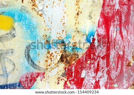 Peeling paint / Torn posters / Grunge background / Abstract / Graffiti / Ripped paper