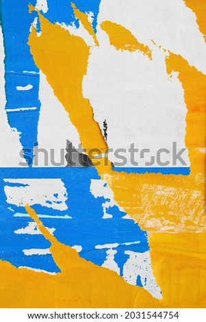 Colorful ripped torn grunge posters background creased crumpled paper backdrop placard surface, High quality photo Foto d'archivio © 