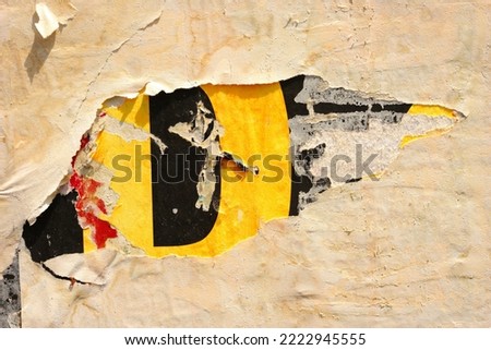 Old ripped torn grunge posters and backgrounds creased crumpled paper backdrop surface placard  Stock fotó © 