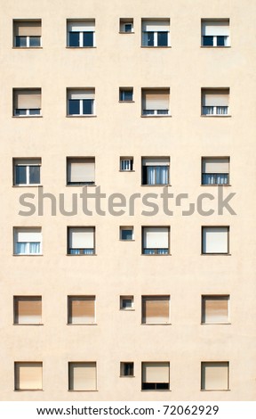 Building / Many Windows on residential building / Windows / Barcelona,Spain