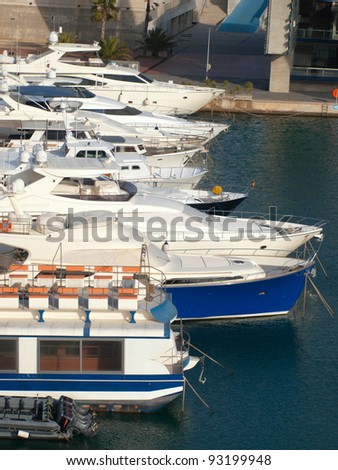 Luxury Yachts Docked In Barcelona, Spain