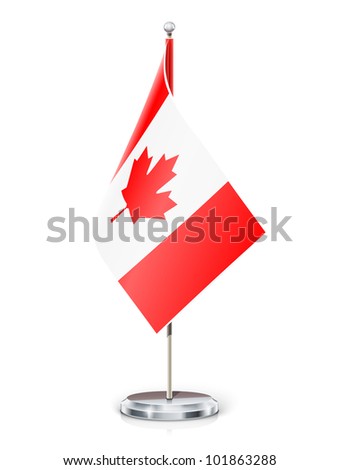 Canadian Flag On Flagstaff And Support Vector Illustration Eps10 ...