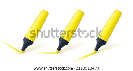 Marker for draw line and mark off, Isolated on white background. Eps10 vector illustration.