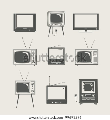tv set icon new and vintage vector illustration