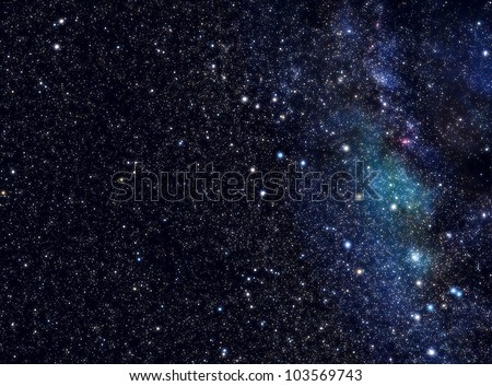 Abstract space / universe background: variegated stars and nebulae.
