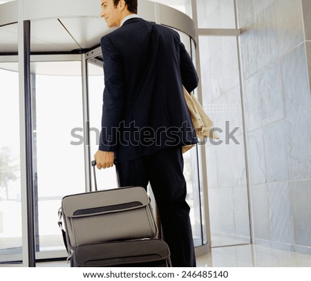Businessman with his luggage