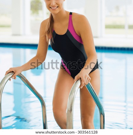 female woman in the pool water sport
