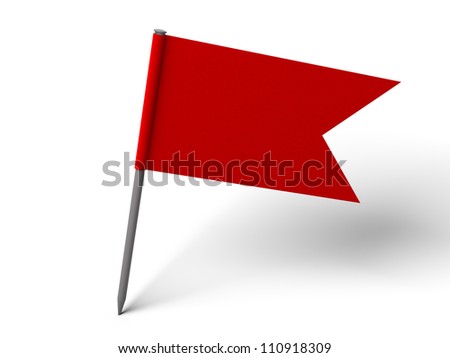 Red Pin Flag over white floor