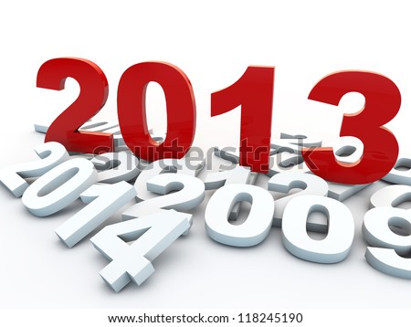 new year 2013 over white background