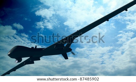 Spy Airplane over Cloudy Sky