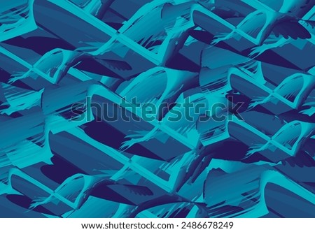 Futuristic camouflage background in cold tonality for textiles or interiors. Creative background, such as underwater world for backgrounds or textures, fashion trends, business concepts, covers, tiles