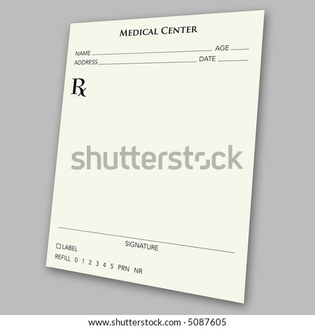 An empty prescription pad stationery - works great in medical-related ads.  Just insert whatever you want as the \