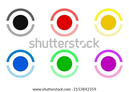 Set of different colours bullet points.