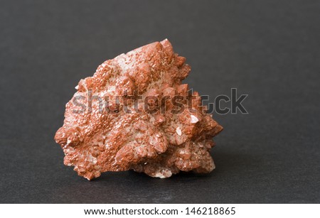 MUSEUM MINERAL SERIES: Quartz covered with a layer of red iron oxide. 5cm high.