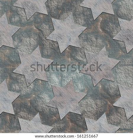 Star of David. Seamless stone pattern.