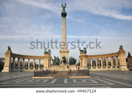 Hero`s Square in Budapest, Hungary