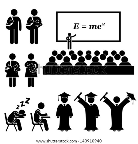 Student Lecturer Teacher School College University Graduate Graduation Icon Symbol Sign Pictogram