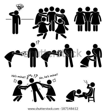 Popular Casanova Womanizer Stick Figure Pictogram Icon Cliparts