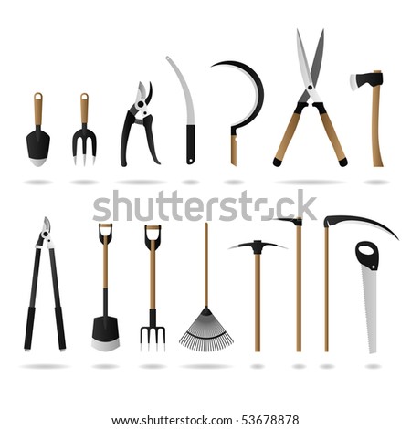 Gardening Set Tools Vector