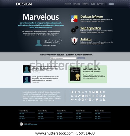 Website Web Design Elements Dark Template