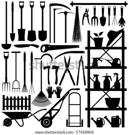 Gardening Tools Silhouette