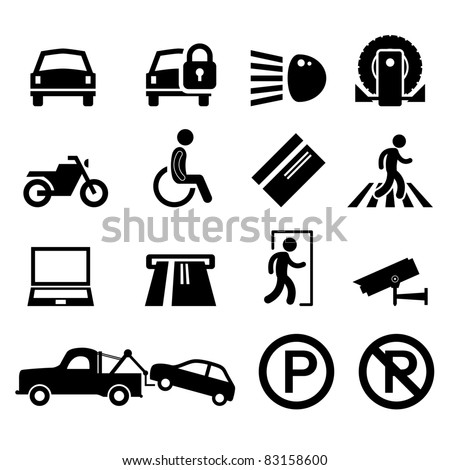 Car Park Parking Area Sign Symbol Pictogram Icon Reminder