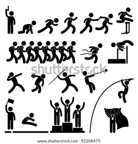 Sport Field and Track Game Athletic Event Winner Celebration Icon Symbol Sign Pictogram