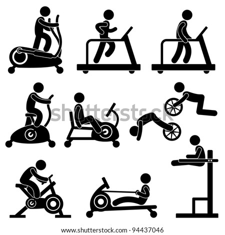 Man People Athletic Gym Gymnasium Fitness Exercise Healthy Training Workout Sign Symbol Pictogram Icon