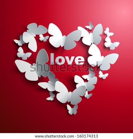 Valentine’s Heart of butterflies – concept of love