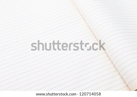 open white paper note book top view