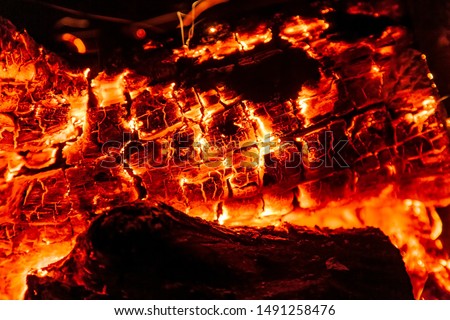 Similar – Image, Stock Photo Logs burning in a bbq fire