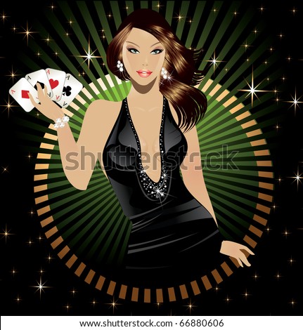 Poker Lady Stock Vector Illustration 66880606 : Shutterstock