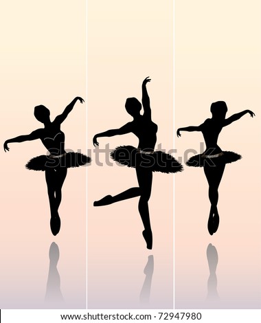 Vector Illustration Of Dancing Ballerinas - 72947980 : Shutterstock