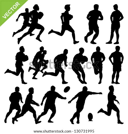 Rugby Player Silhouettes Vector - 130731995 : Shutterstock