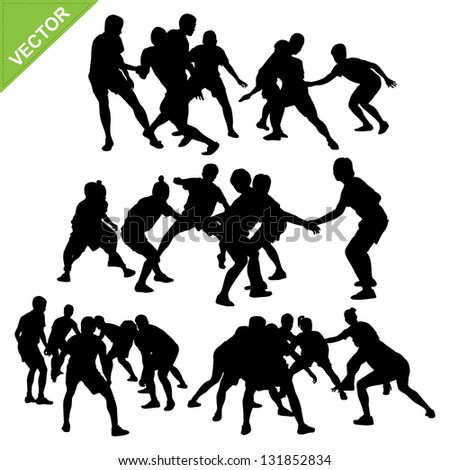 Kabaddi Player Silhouettes Vector - 131852834 : Shutterstock