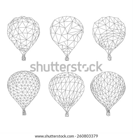 Hot air balloon polygon vector