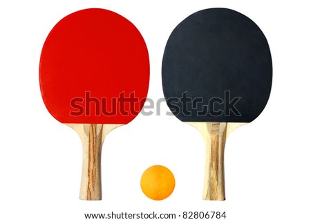 Similar – Foto Bild Roter Schläger für Tischtennis mit weißem Ball auf blauem Hintergrund. Tischtennis-Sportgerät in minimalem Stil. Flachlegung, Draufsicht, Kopierraum