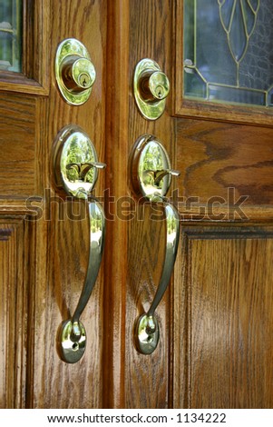 Wood double doors