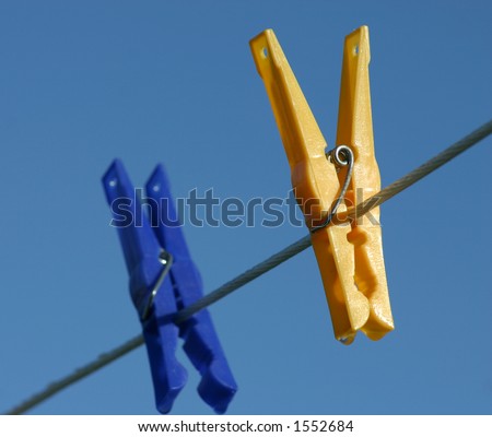 Clothes Pegs on a clothes line