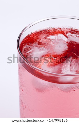 Pink drink with ice