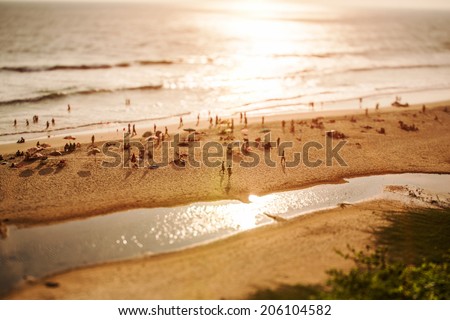 Timelapse Beach on the Indian Ocean. India (tilt shift lens).