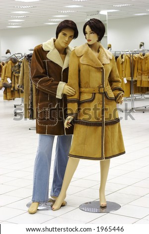 Mannequin in magazine on sale of the winter clothing...